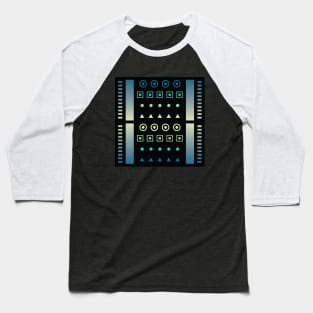 “Dimensional Information (2)” - V.3 Blue/Green - (Geometric Art) (Dimensions) - Doc Labs Baseball T-Shirt